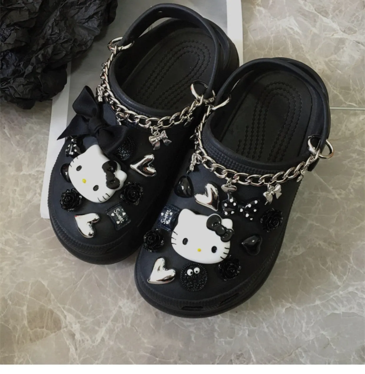 SOLID COLOR SLIPPERS  DIY ACCESSORIES KF83604