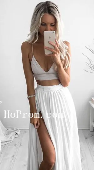 Spaghetti Straps Prom Dresses,White Prom Dress,Evening Dress