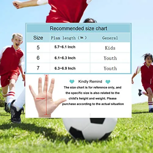 Sportout Kids Goalkeeper Gloves, Soccer Gloves with Double Wrist Protection and Non-Slip Wear Resistant Latex Material to Give Splendid Protection to Prevent Injuries (Blue, 7)
