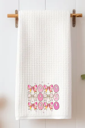 Stacked Coquette XOXO Waffle Kitchen Towel
