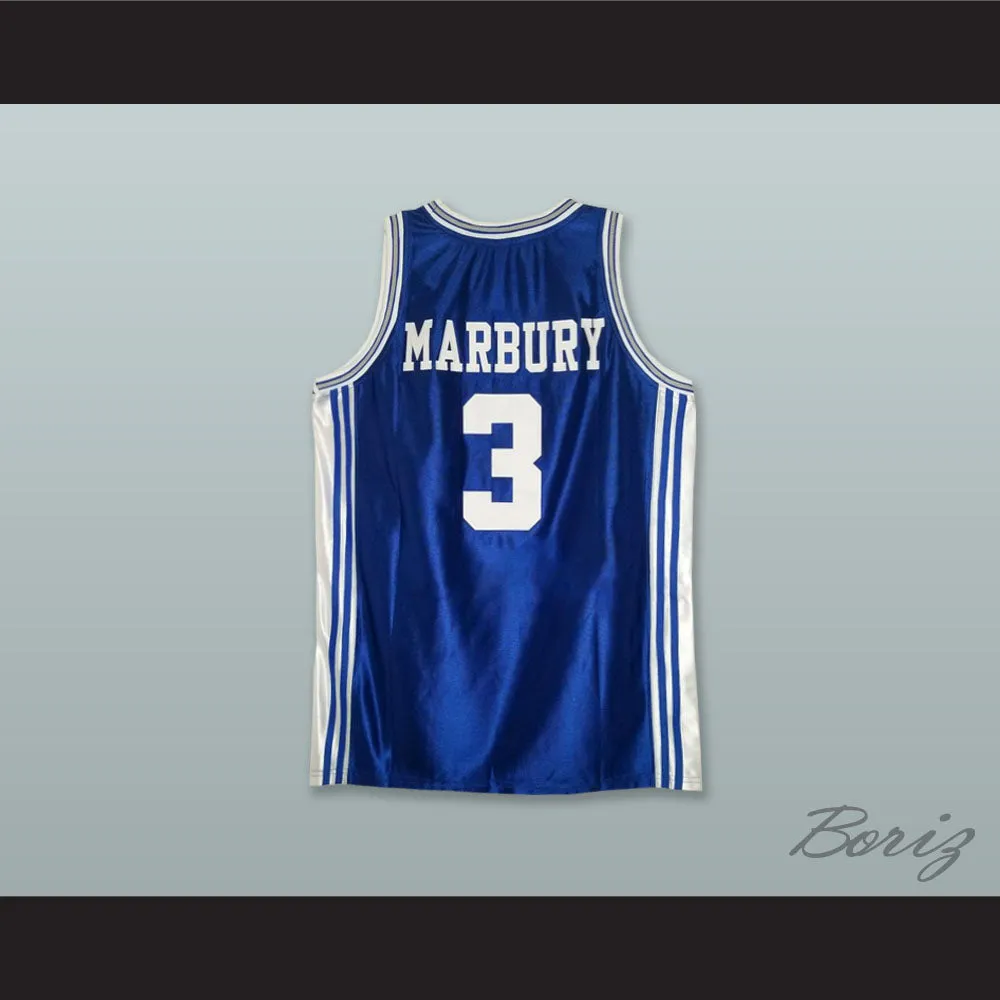 Stephon Marbury 3 Abraham Lincoln High School Railsplitters Navy Blue Basketball Jersey