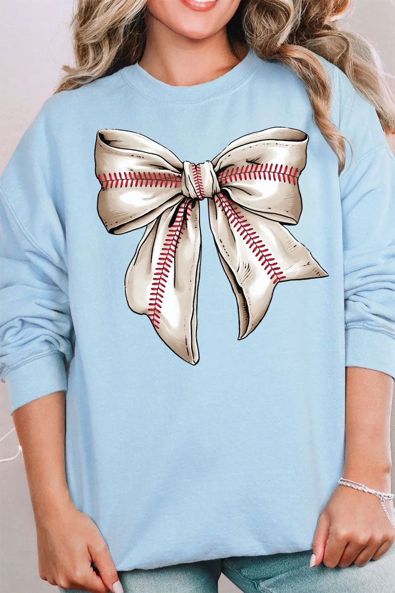 Stitches Baseball Coquette Heavy-weight Crew Sweatshirt