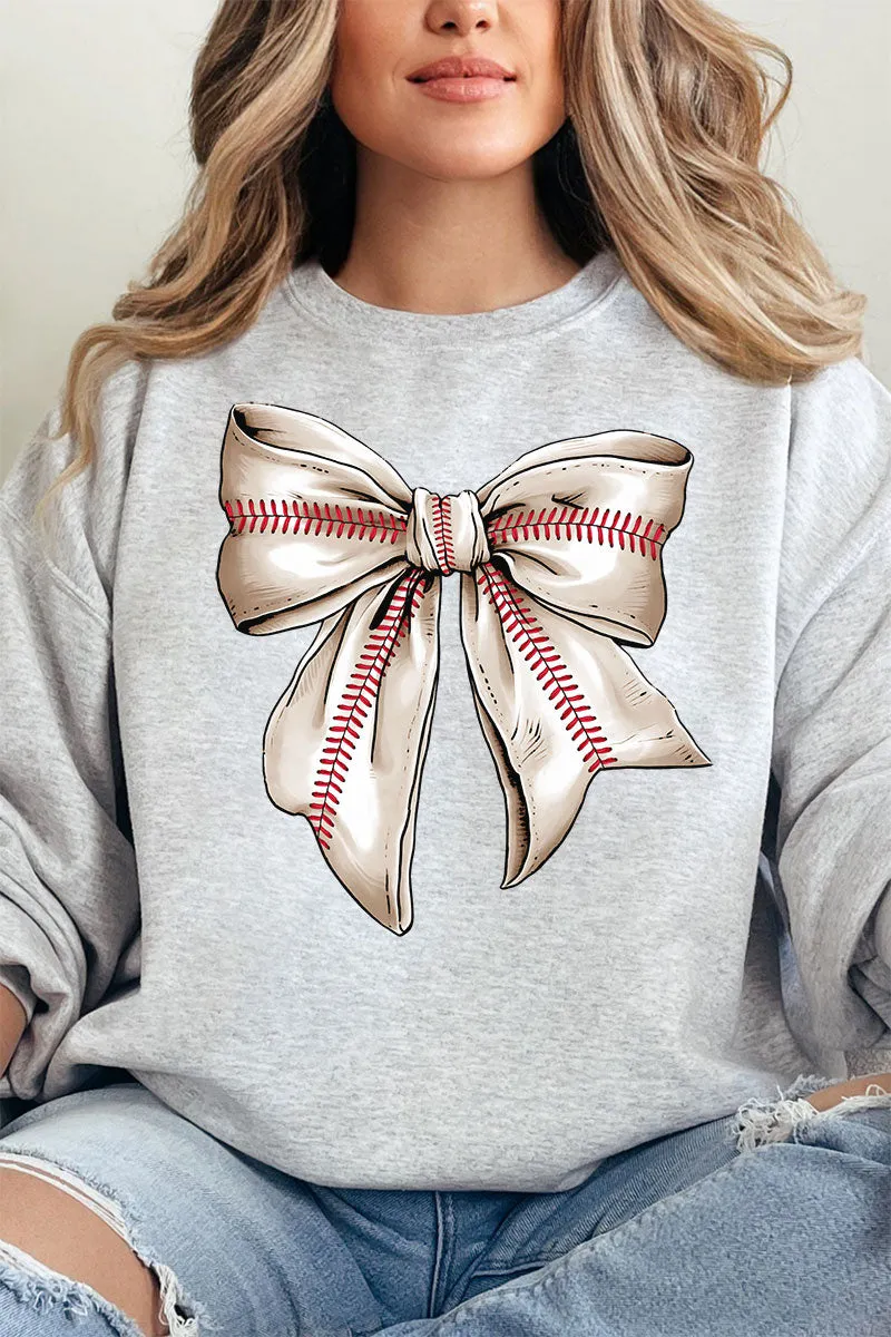 Stitches Baseball Coquette Heavy-weight Crew Sweatshirt