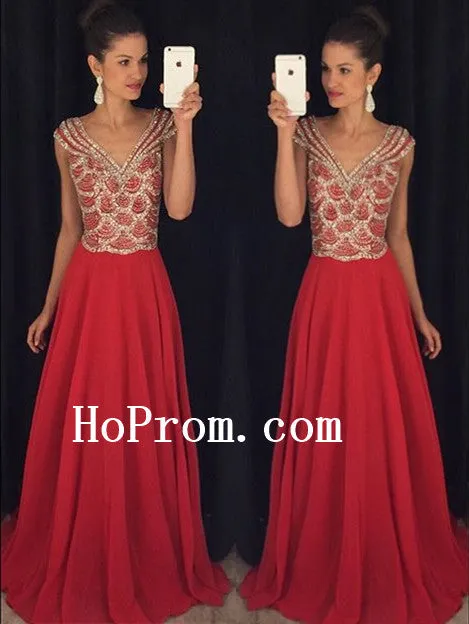 Straps V Ncek Prom Dresses,Crystal Pom Dress,Chiffon Evening Dress
