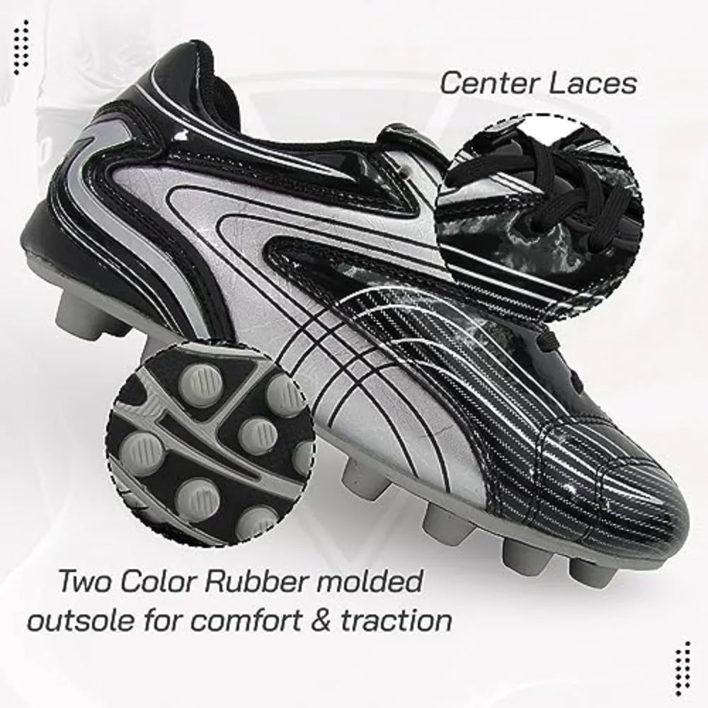 Striker Firm Ground Soccer Shoes -Black/Silver