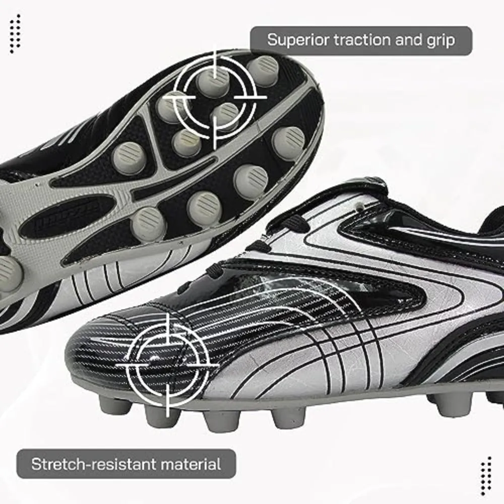 Striker Firm Ground Soccer Shoes -Black/Silver