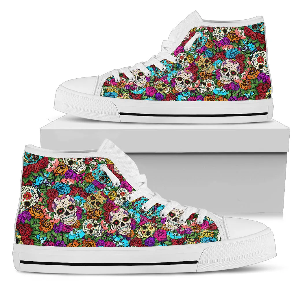 Sugar Skull Handcrafted High Tops