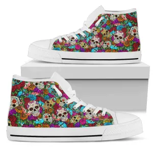 Sugar Skull Handcrafted High Tops