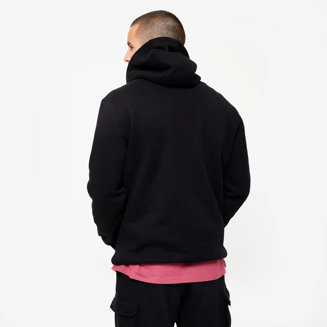 Sweat à capuche de fitness homme, noir
