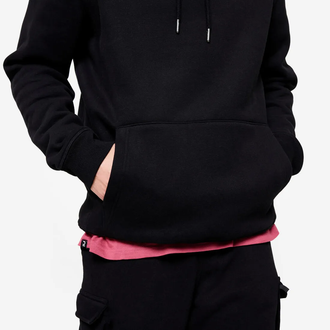 Sweat à capuche de fitness homme, noir