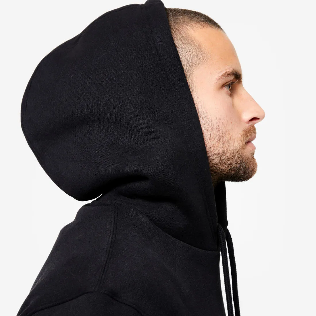 Sweat à capuche de fitness homme, noir