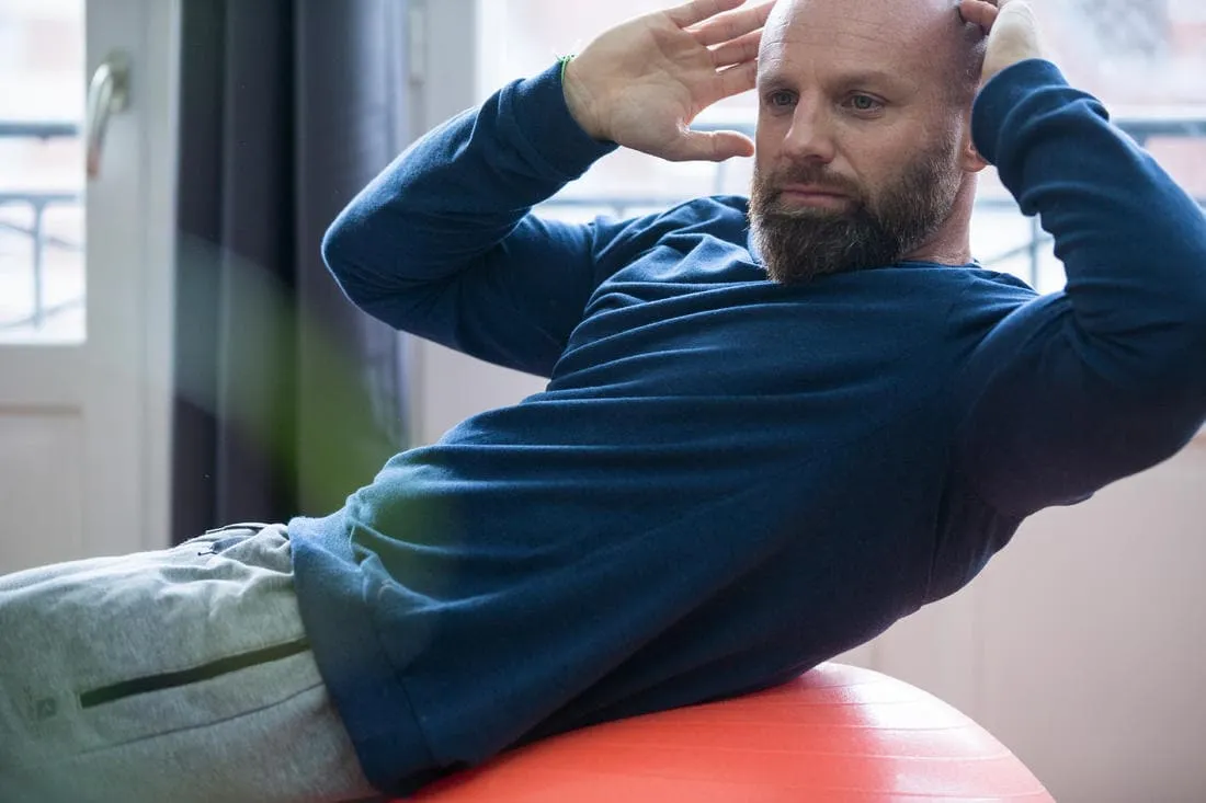Sweat Fitness homme - Crew 100 gris schiste