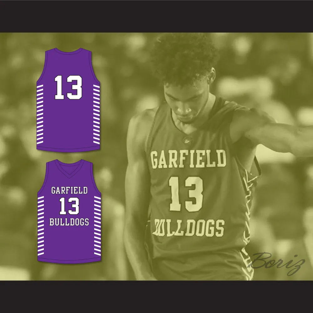Tari Eason 13 Garfield High School Bulldogs Purple Basketball Jersey 1