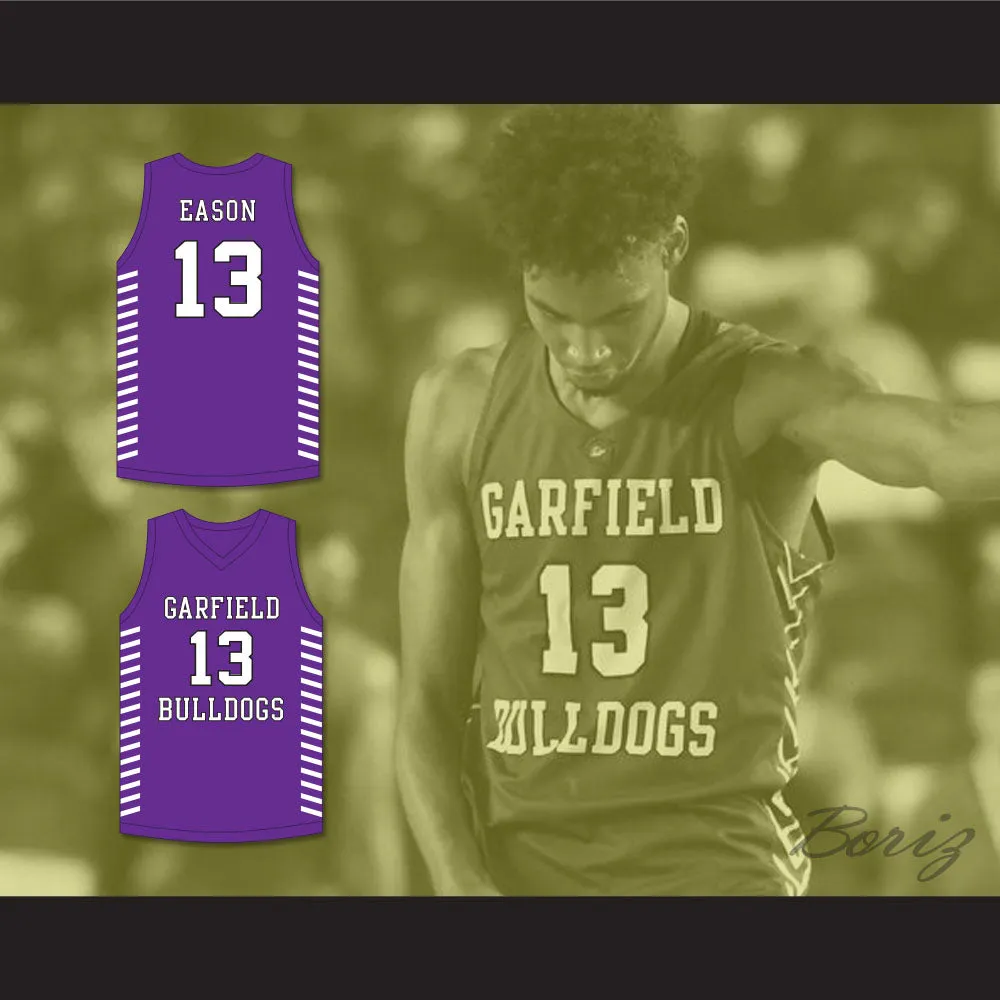 Tari Eason 13 Garfield High School Bulldogs Purple Basketball Jersey 2