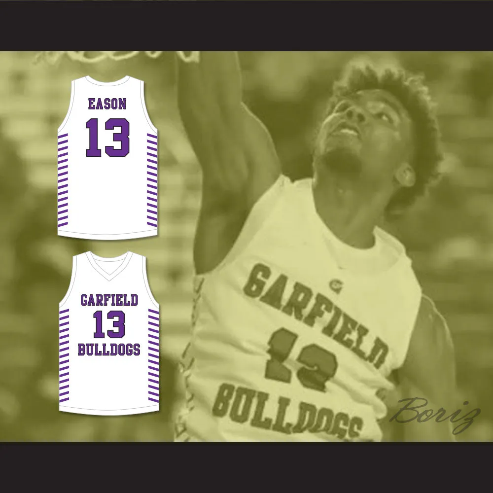 Tari Eason 13 Garfield High School Bulldogs White Basketball Jersey 2