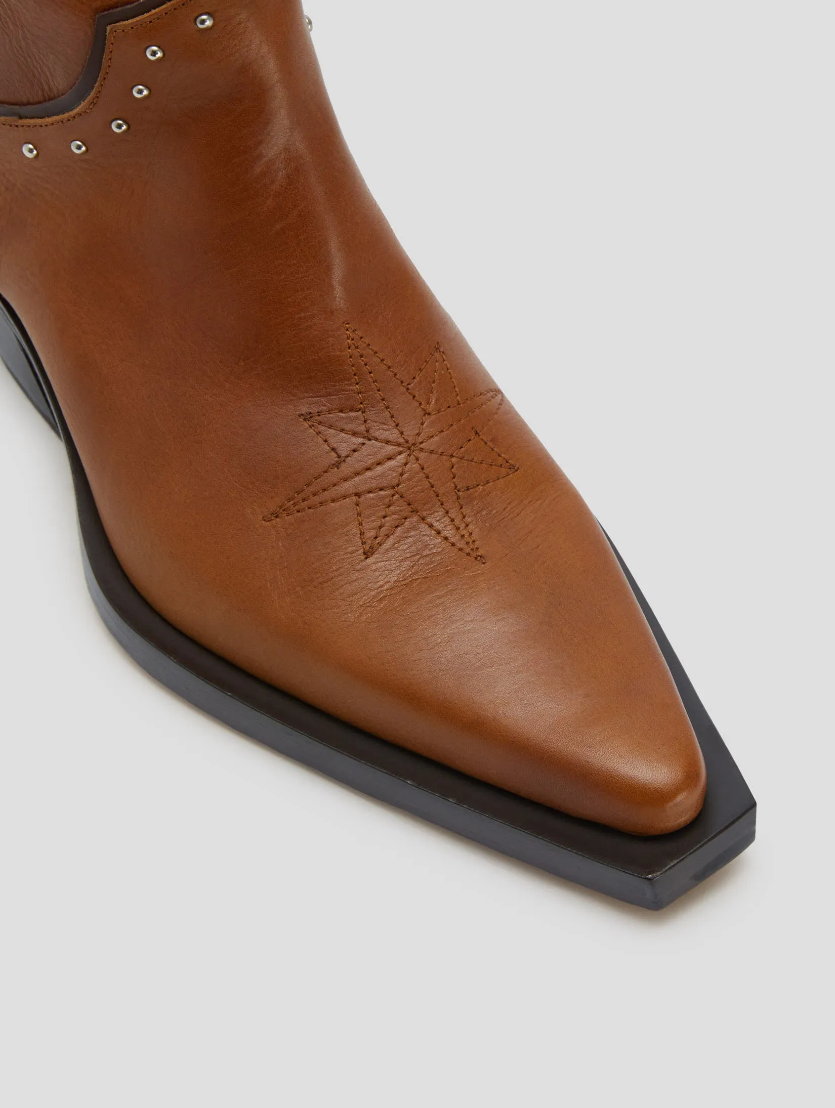 TERENCE WESTERN BOOT IN TOBACCO VACCHETTA - Woman