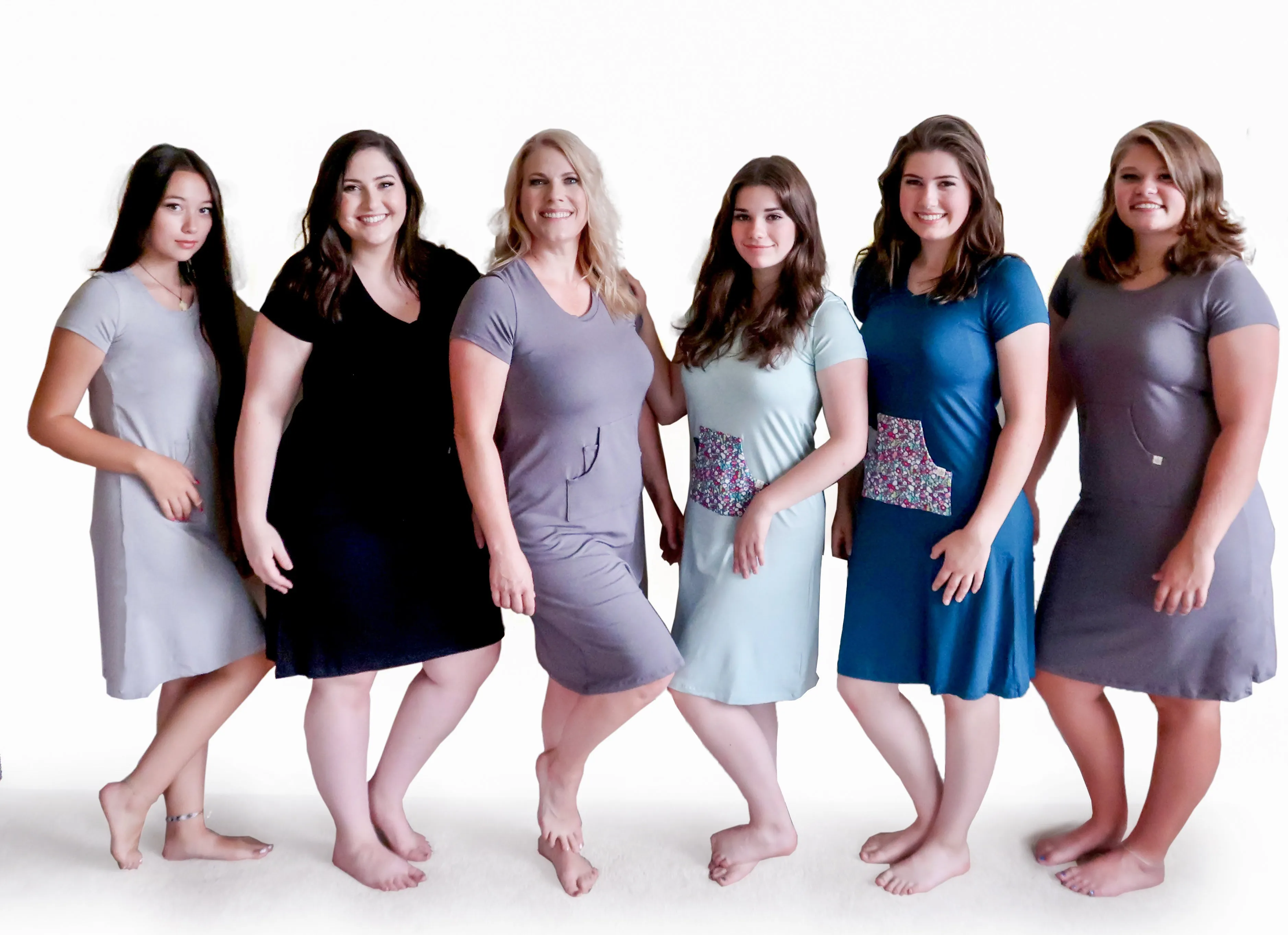 The “Just Above the Knee” Short-Sleeved Dress with Built In Shelf Bra