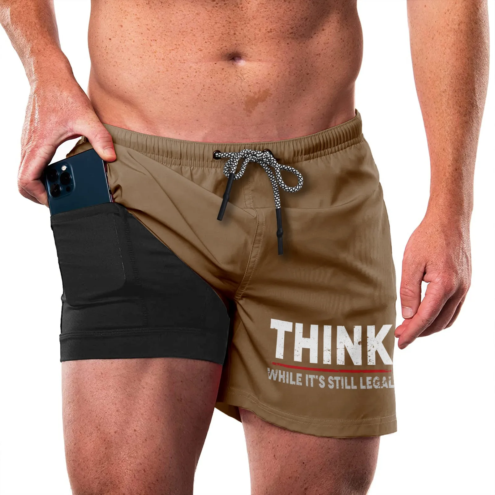 THINK QUICKDRY POCKET 2 IN 1 7'' INSEAM RUNNING SHORTS
