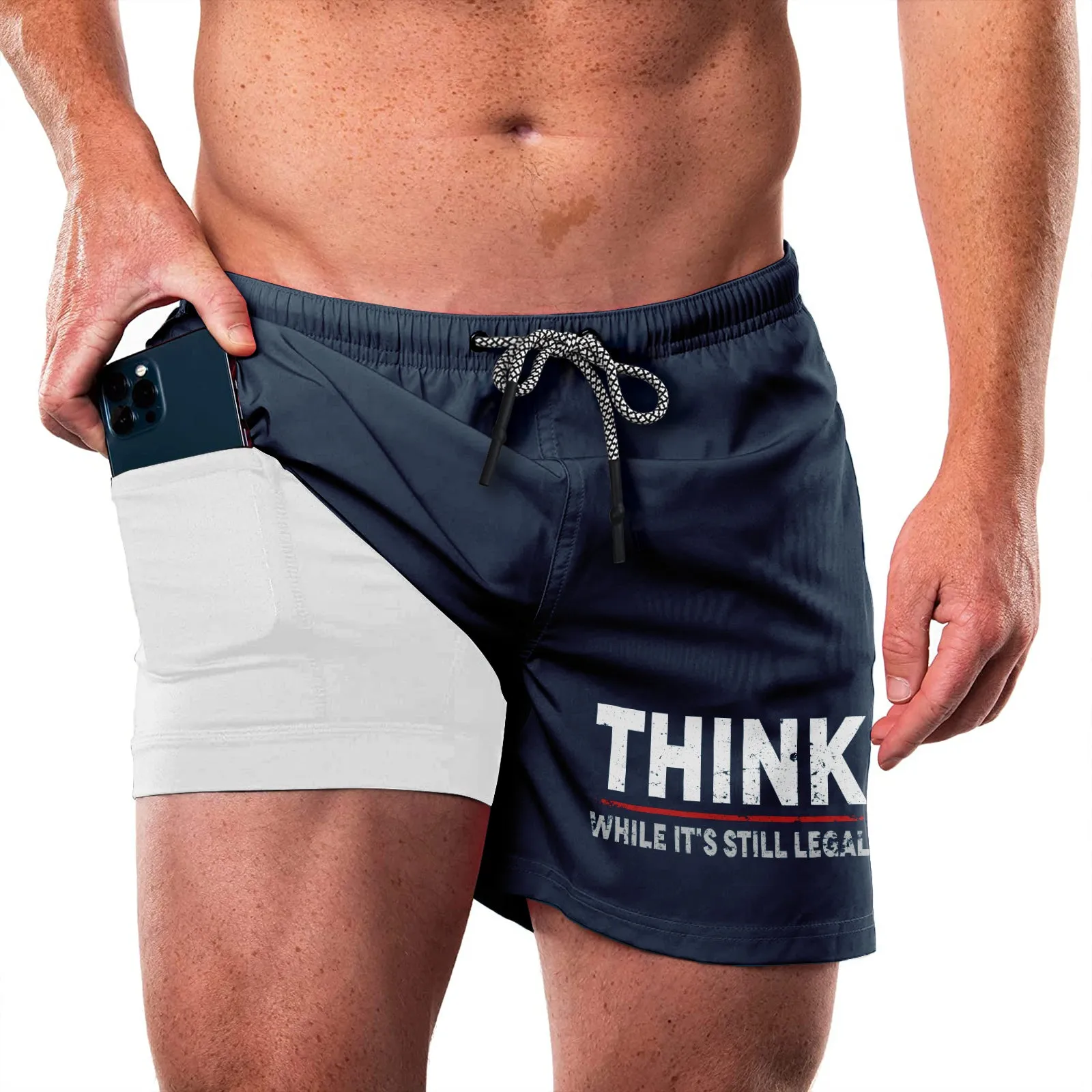 THINK QUICKDRY POCKET 2 IN 1 7'' INSEAM RUNNING SHORTS