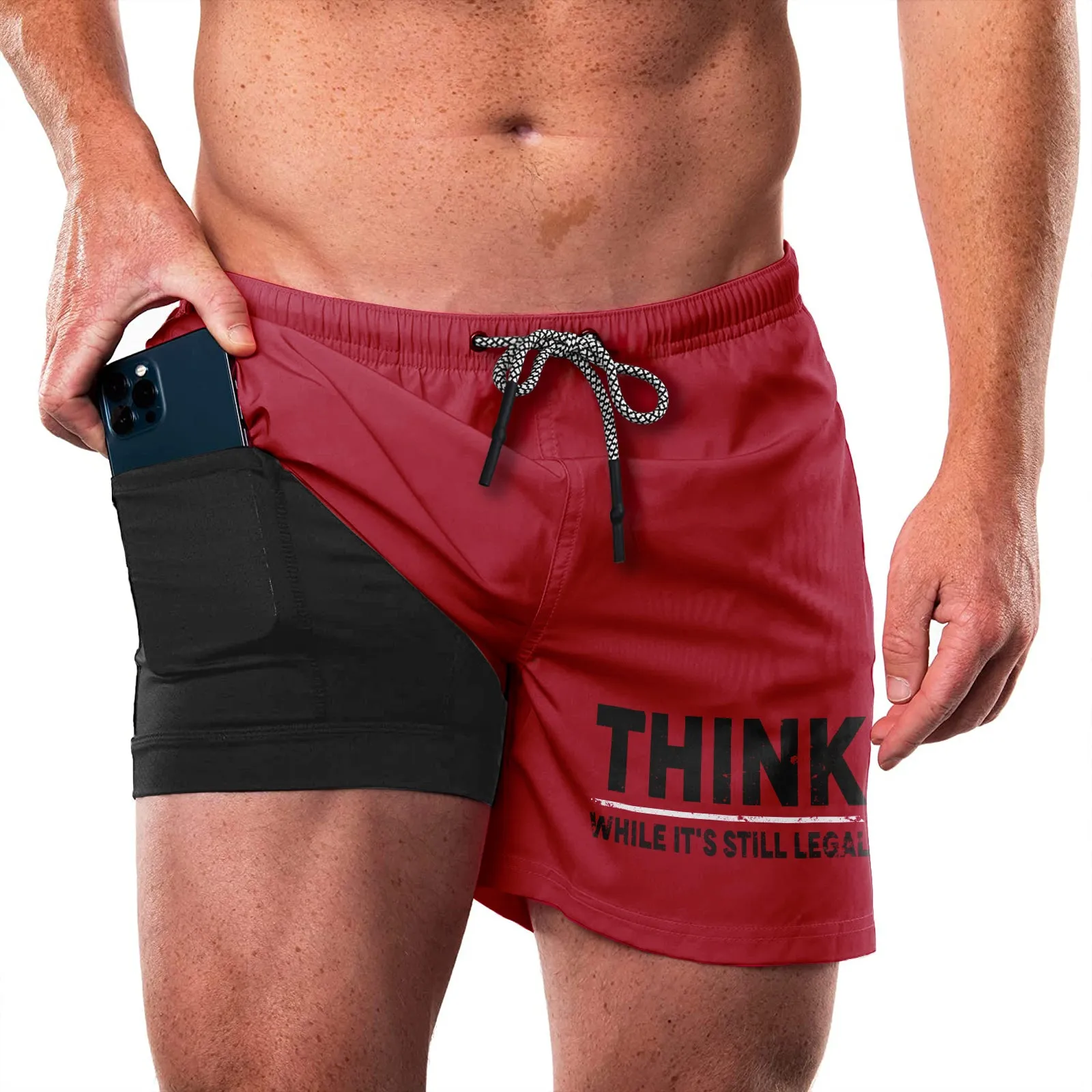 THINK QUICKDRY POCKET 2 IN 1 7'' INSEAM RUNNING SHORTS