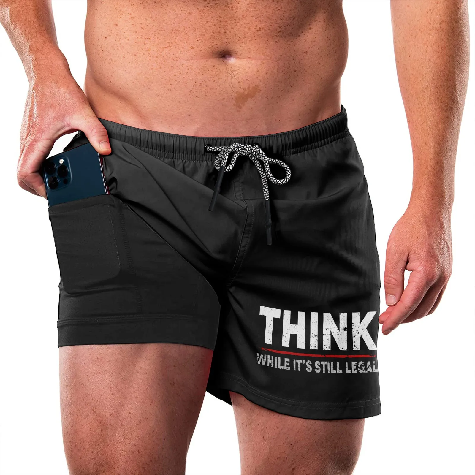 THINK QUICKDRY POCKET 2 IN 1 7'' INSEAM RUNNING SHORTS