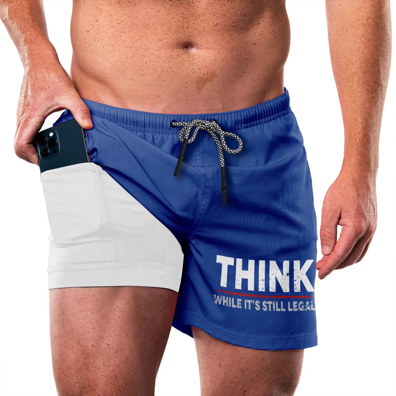 THINK QUICKDRY POCKET 2 IN 1 7'' INSEAM RUNNING SHORTS