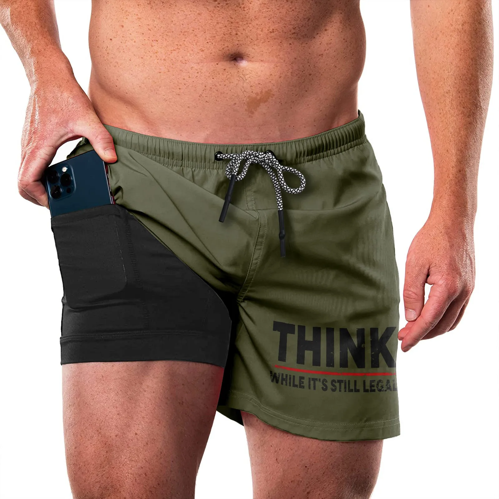 THINK QUICKDRY POCKET 2 IN 1 7'' INSEAM RUNNING SHORTS