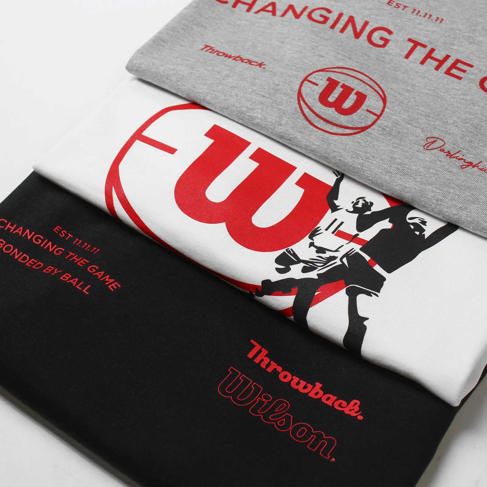 Throwback X Wilson 11th Anniversary Hybrid Logo Graphic Heavyweight Tee - White