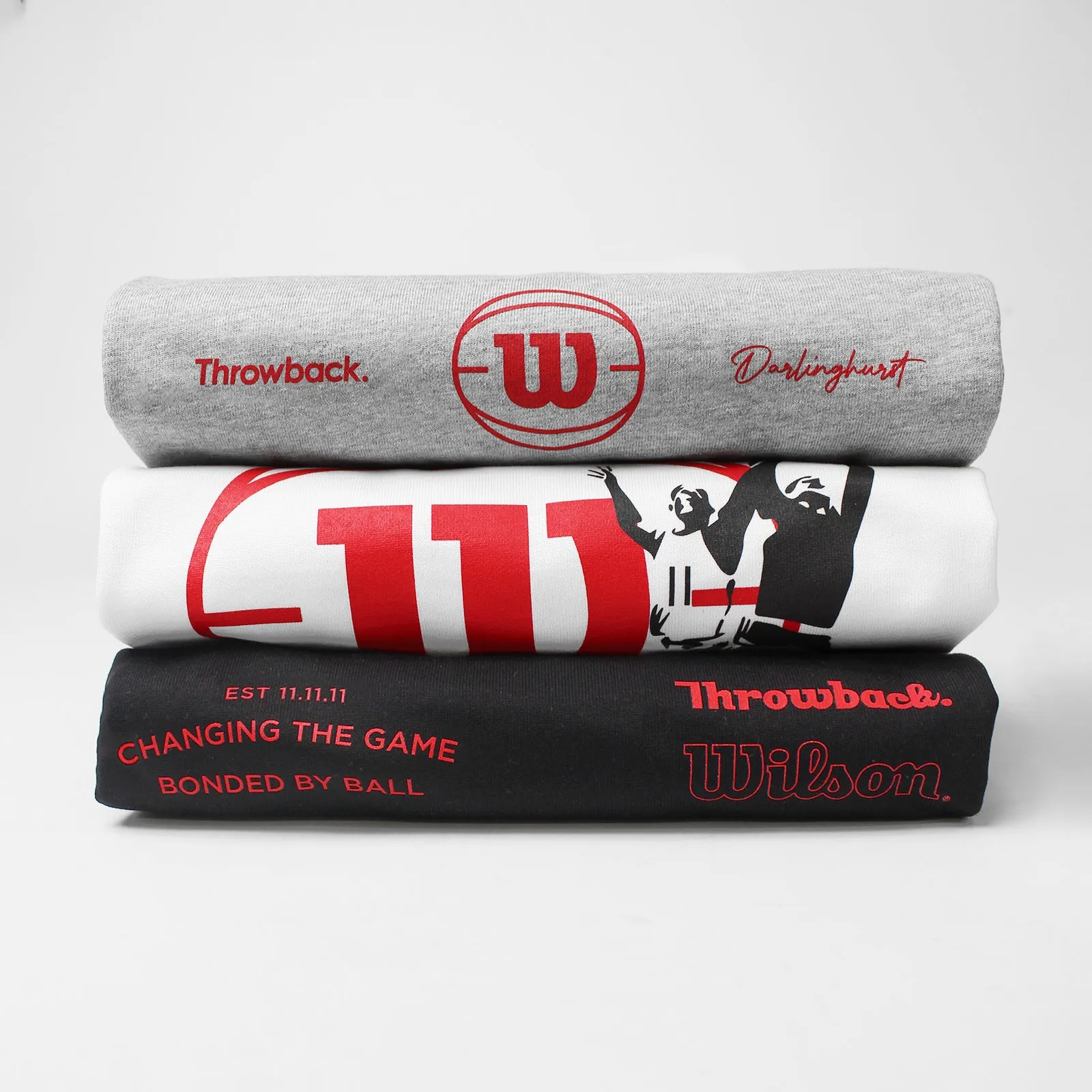 Throwback X Wilson 11th Anniversary Hybrid Logo Graphic Heavyweight Tee - White