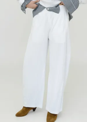 Tibi Light Weight Sweatshirting Winslow Pant in White