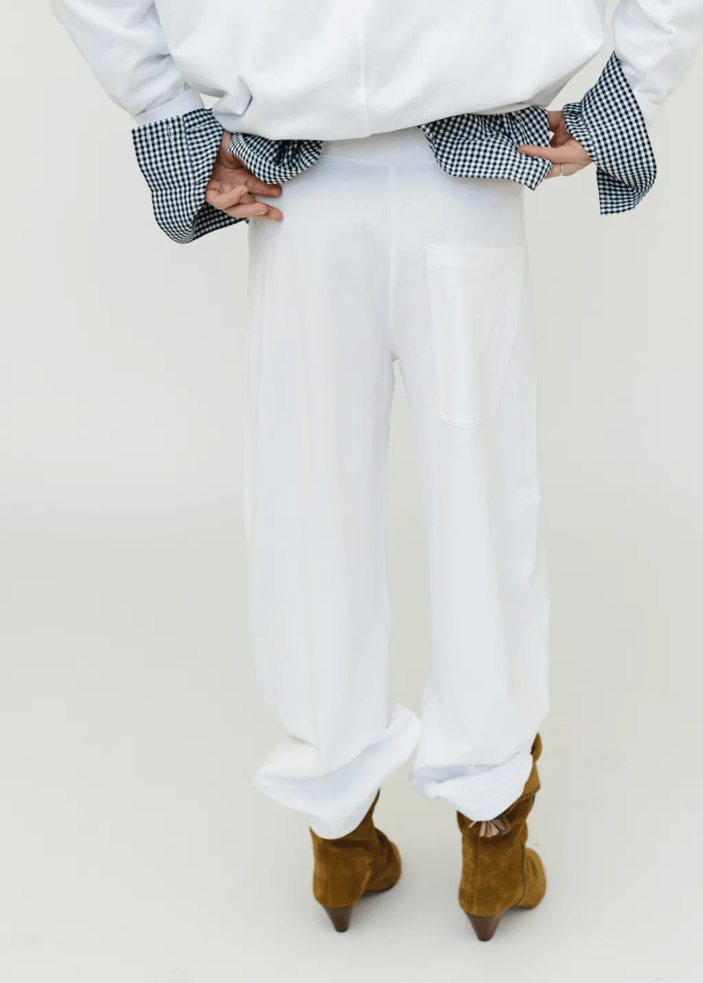 Tibi Light Weight Sweatshirting Winslow Pant in White