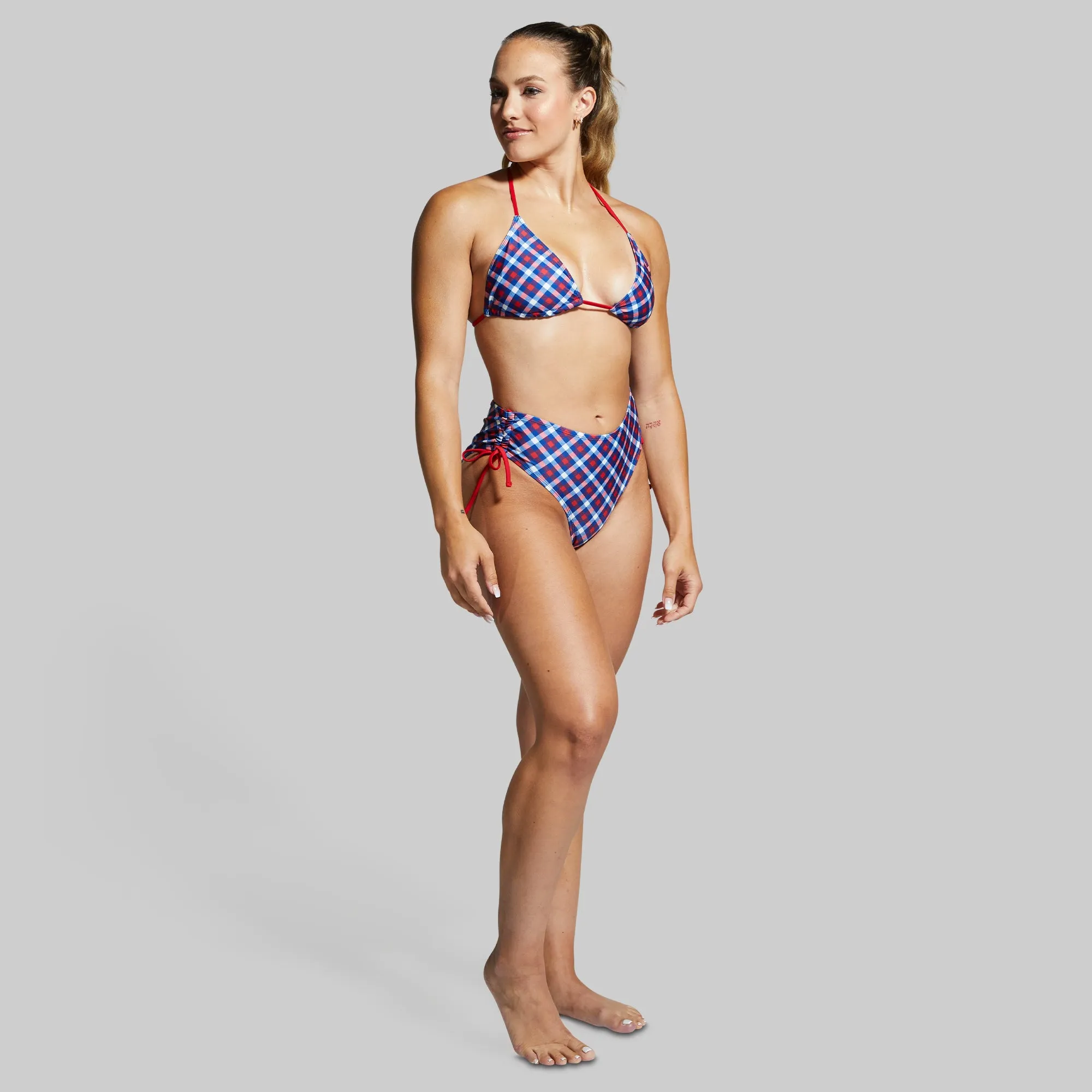 Triangle Bikini Top (Patriotic Plaid)