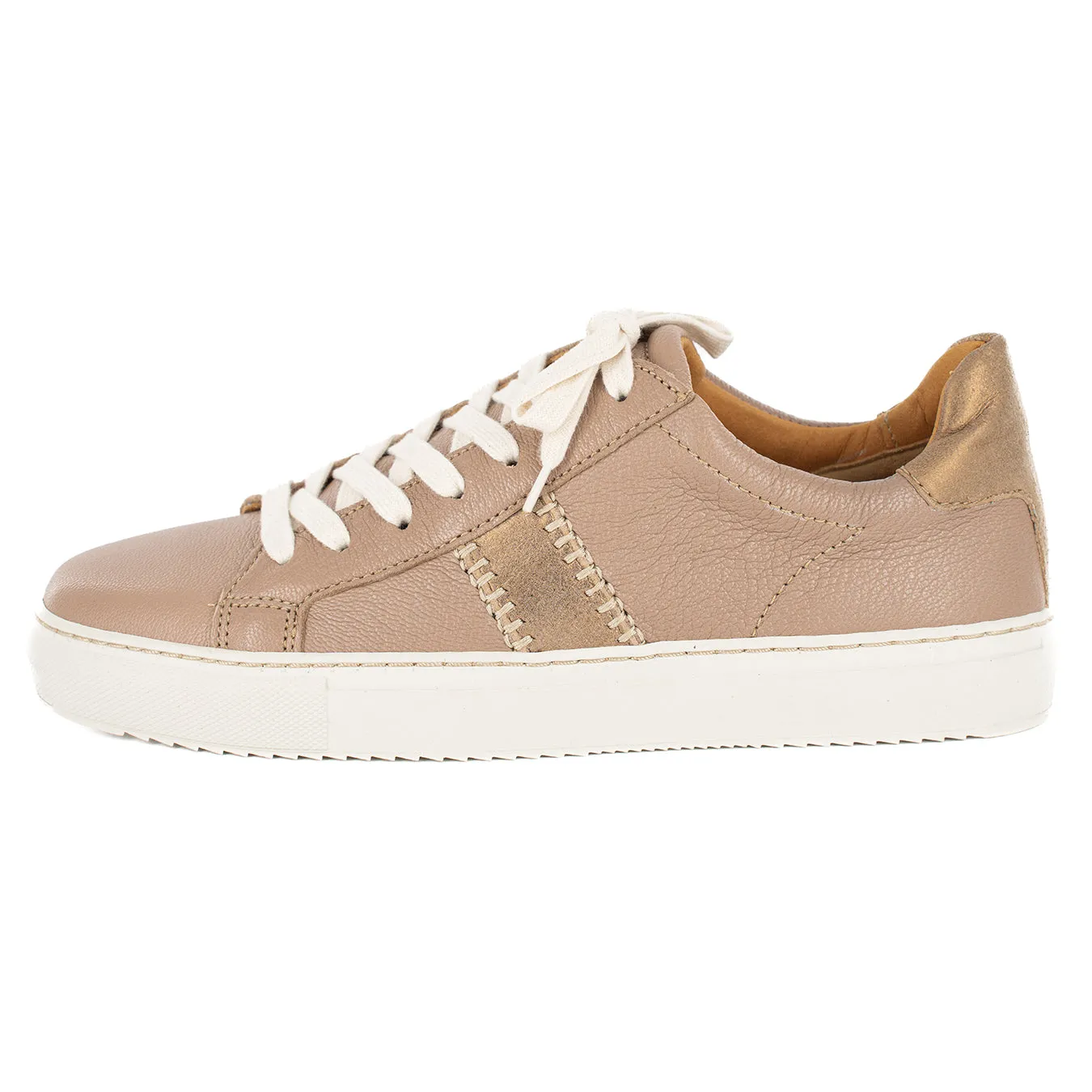 Tripoli : Ladies Leather Sneaker in Timber Cayak & Beige Spirit