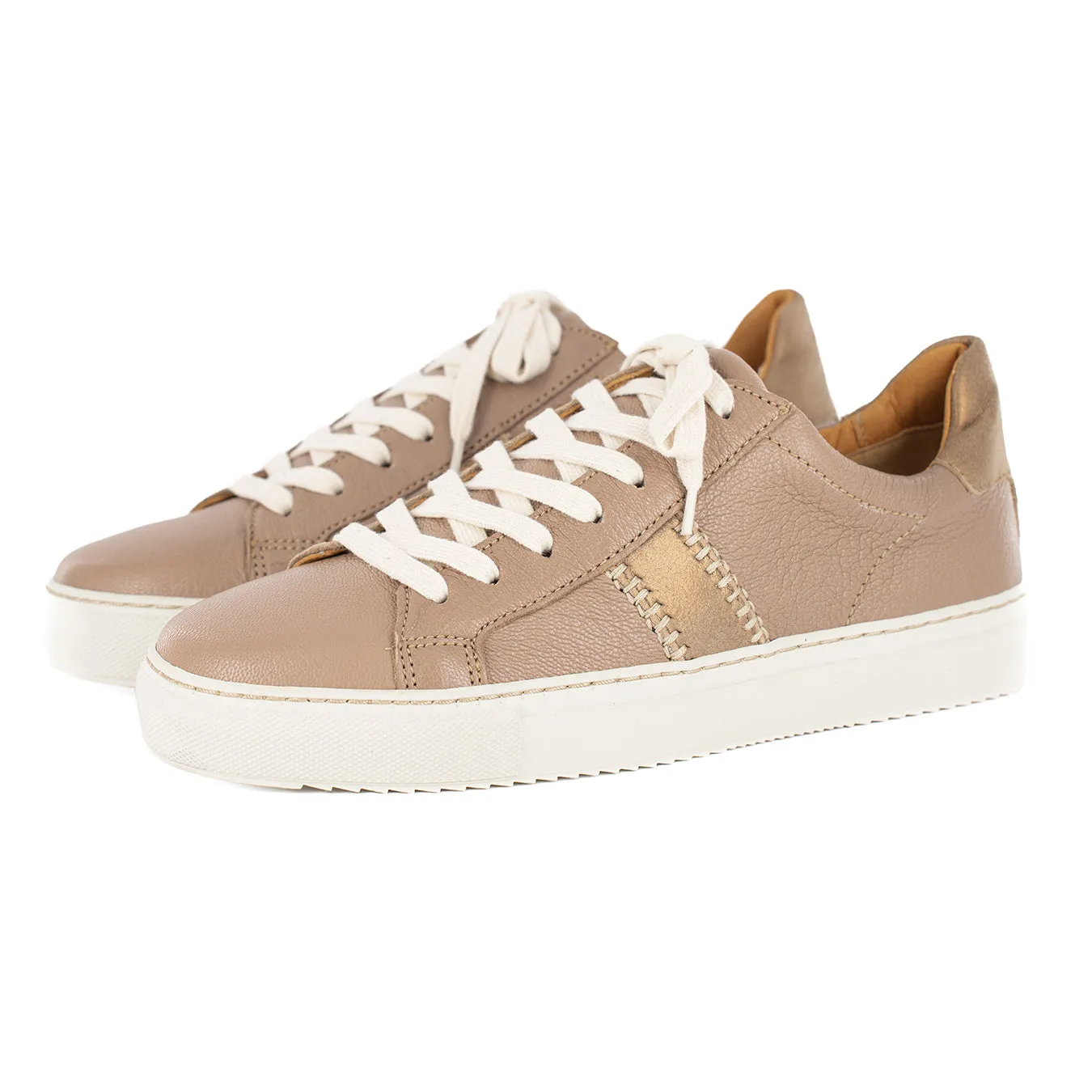 Tripoli : Ladies Leather Sneaker in Timber Cayak & Beige Spirit