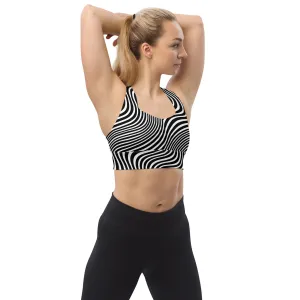Trippy Zebra Longline Sports Bra