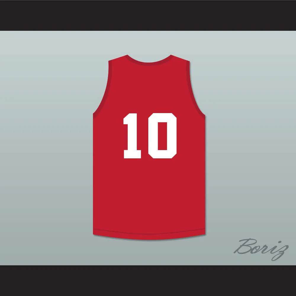 Troy Bolton 10 East High School Wildcats Red Practice Basketball Jersey