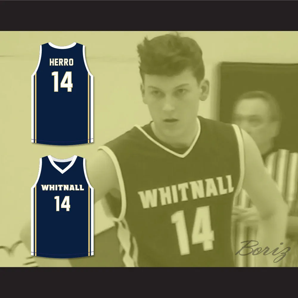 Tyler Herro 14 Whitnall High School Falcons Navy Blue Basketball Jersey 2