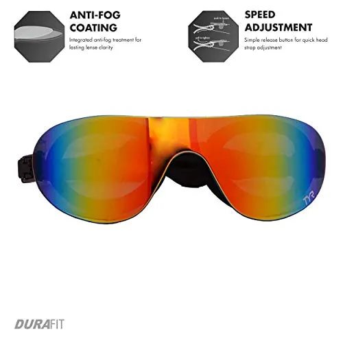TYR 1800939 Swim Shade Mirrored Swim Goggles (Rainbow/Black/Black)