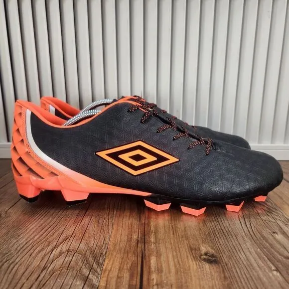 Umbro Men's Sz 13 Club 3.0 FG/MG Soccer Cleats Black Orange Athletic Field Boots
