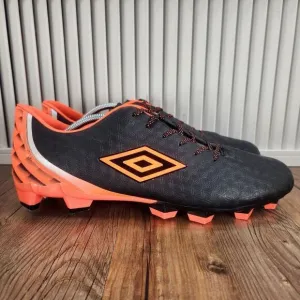Umbro Men's Sz 13 Club 3.0 FG/MG Soccer Cleats Black Orange Athletic Field Boots