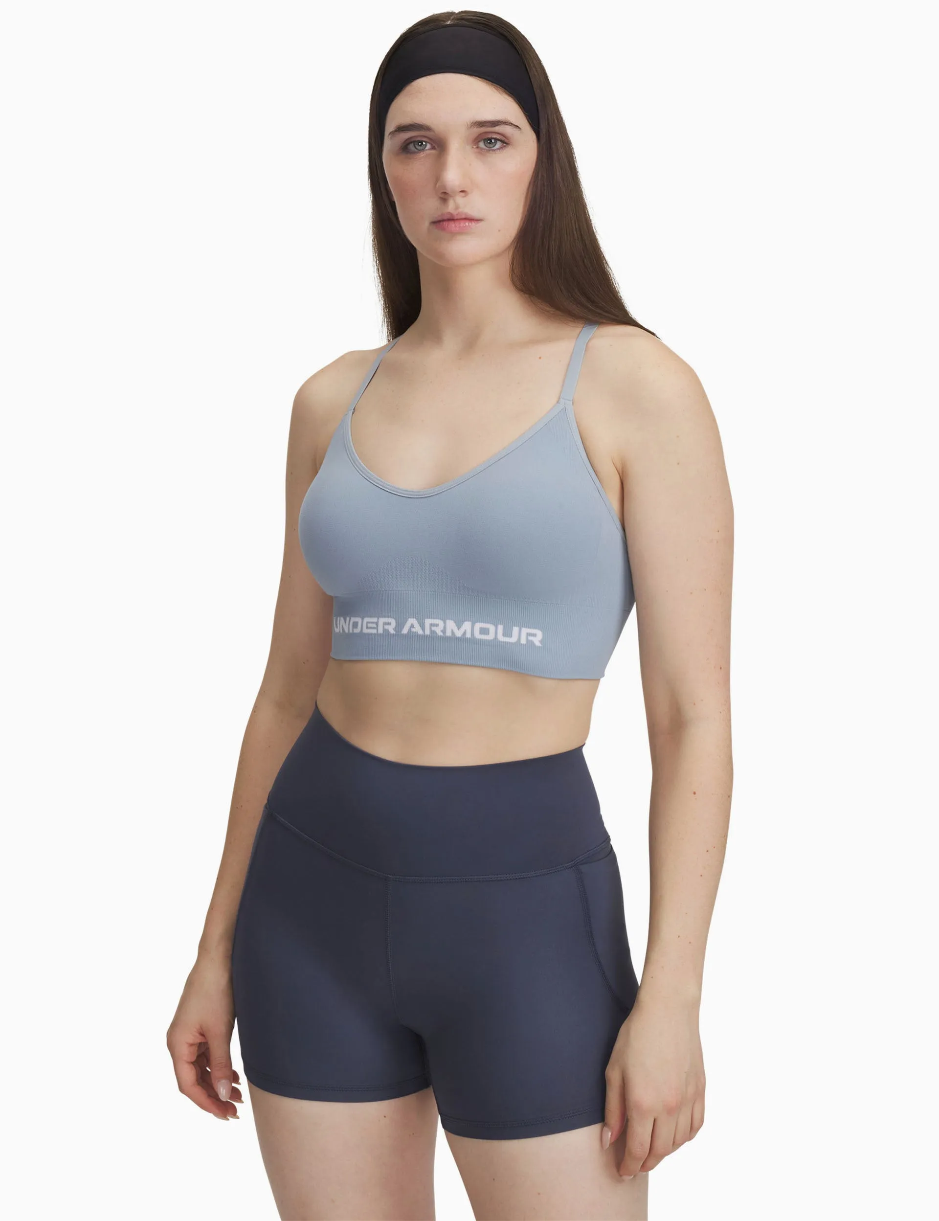 Vanish Seamless Low Sports Bra - Harbour Blue/White