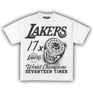 VINTAGE LAKERS 17X CHAMPIONS TEE (Black Text)
