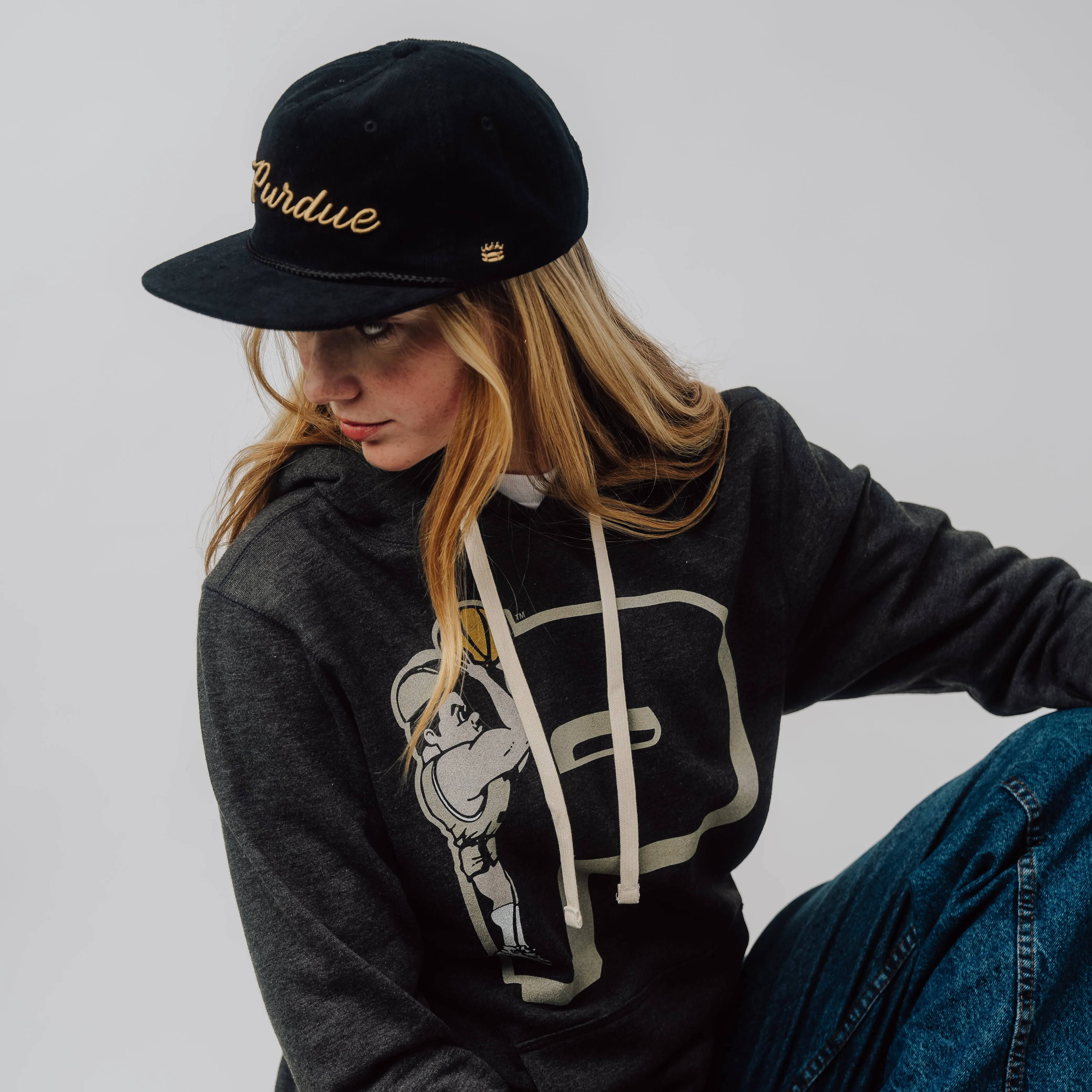 Vintage Purdue Pete Basketball Three-Pointer Hoodie