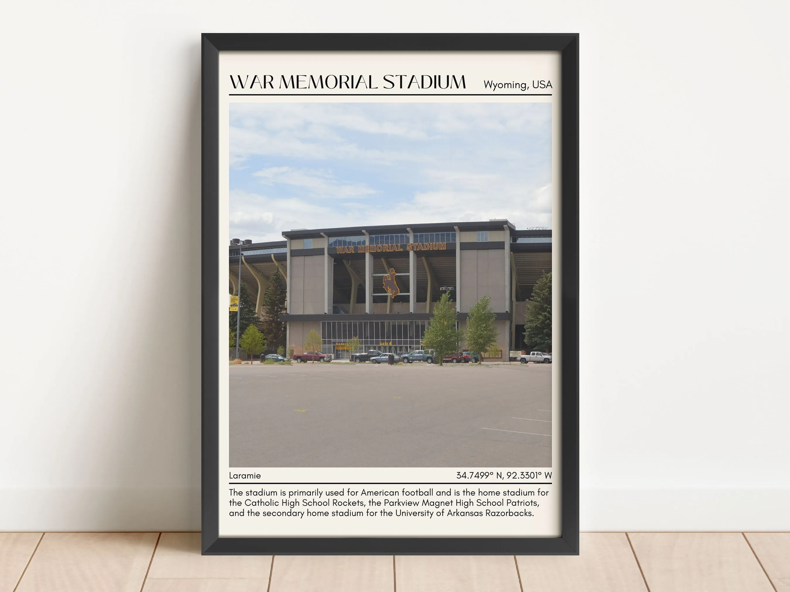 War Memorial Stadium Football Minimal  Wall Art