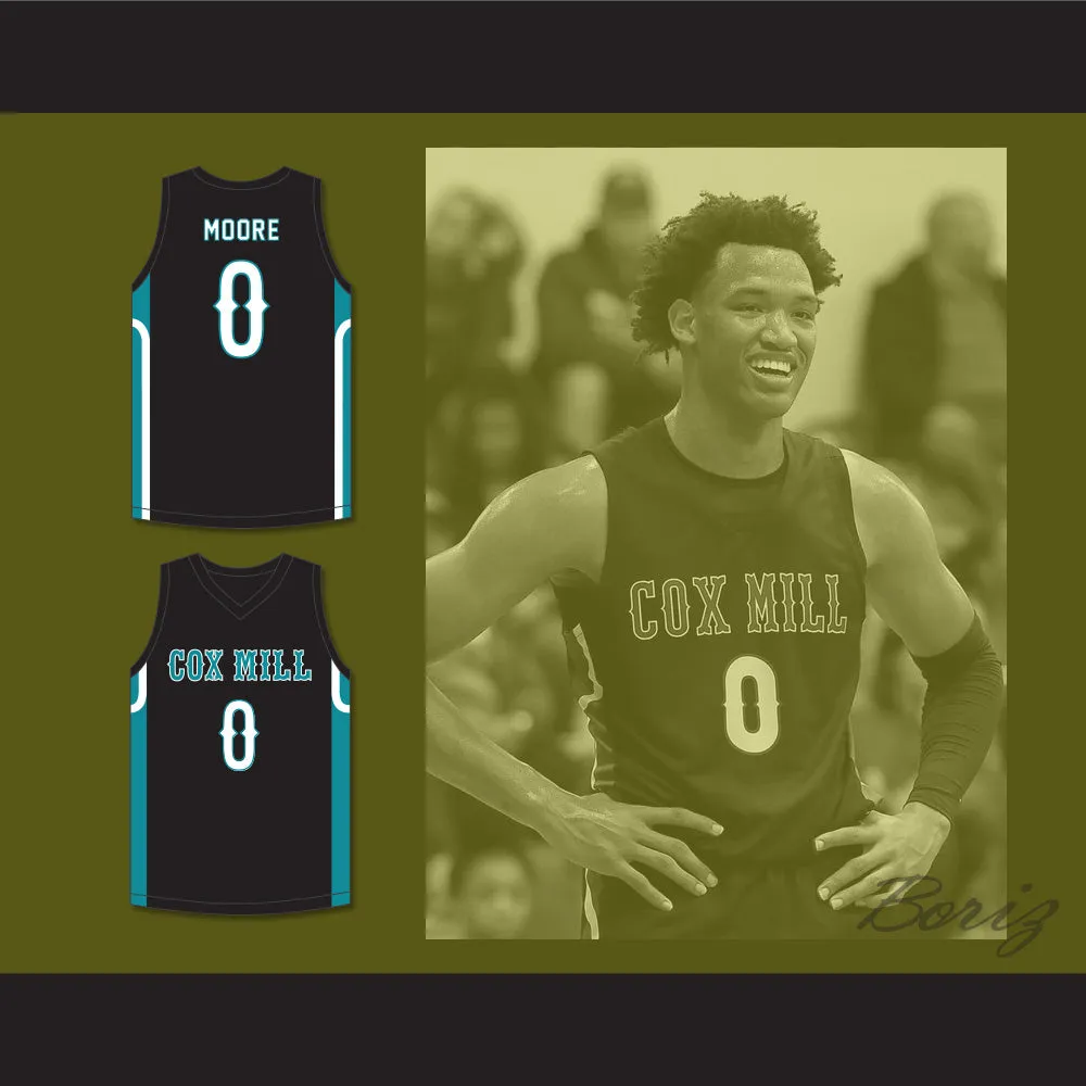 Wendell Moore Jr 0 Cox Mill High School Chargers Black Basketball Jersey 2