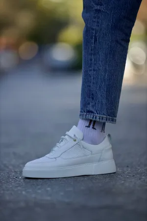 White Quilted Leather Sneakers