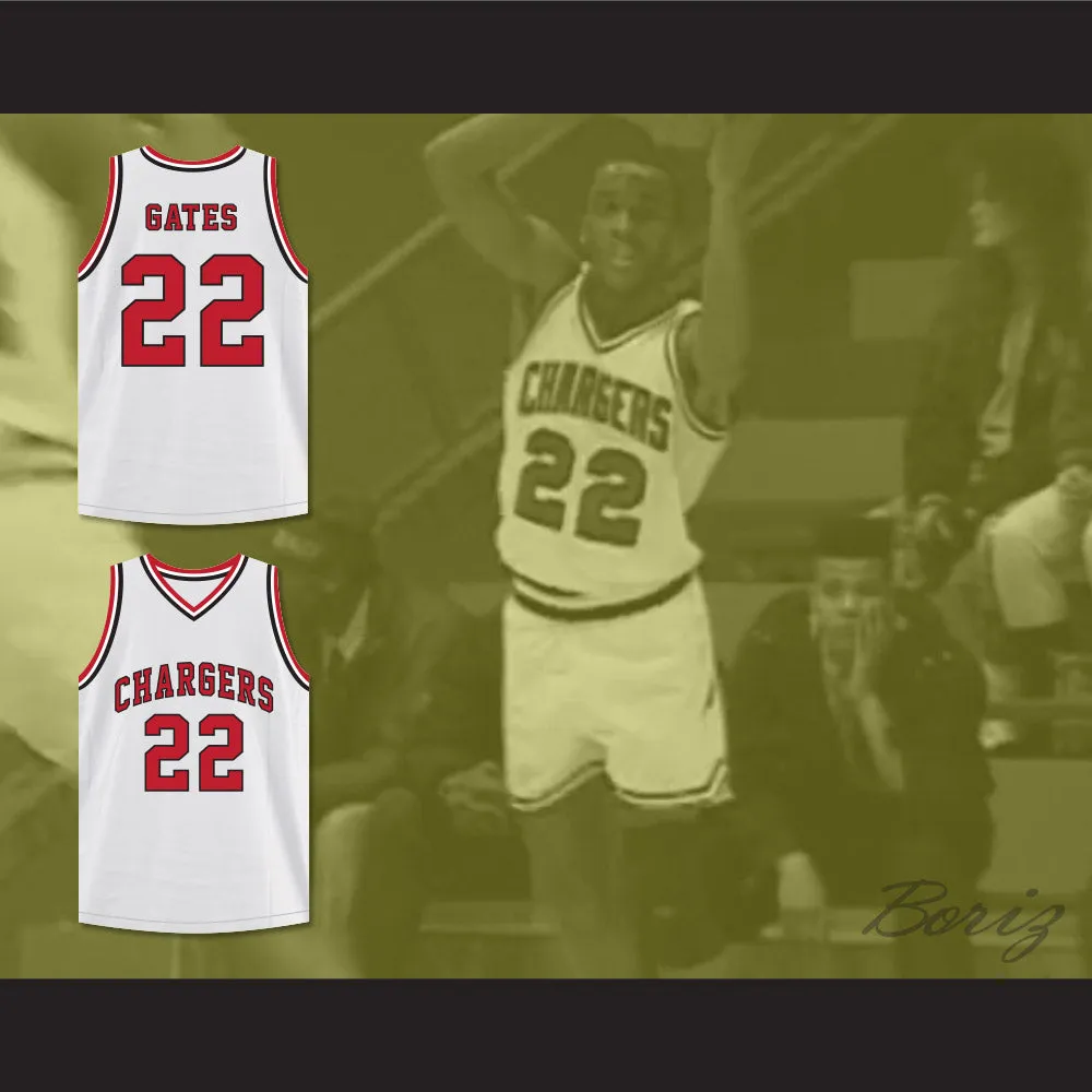 William Gates 22 Chargers High School White Basketball Jersey Hoop Dreams