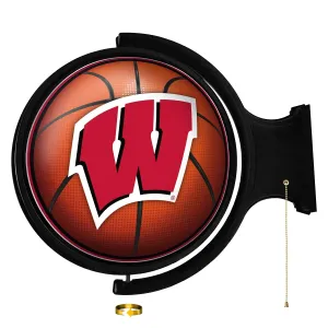 Wisconsin Badgers: Basketball - Original Round Rotating Lighted Wall Sign