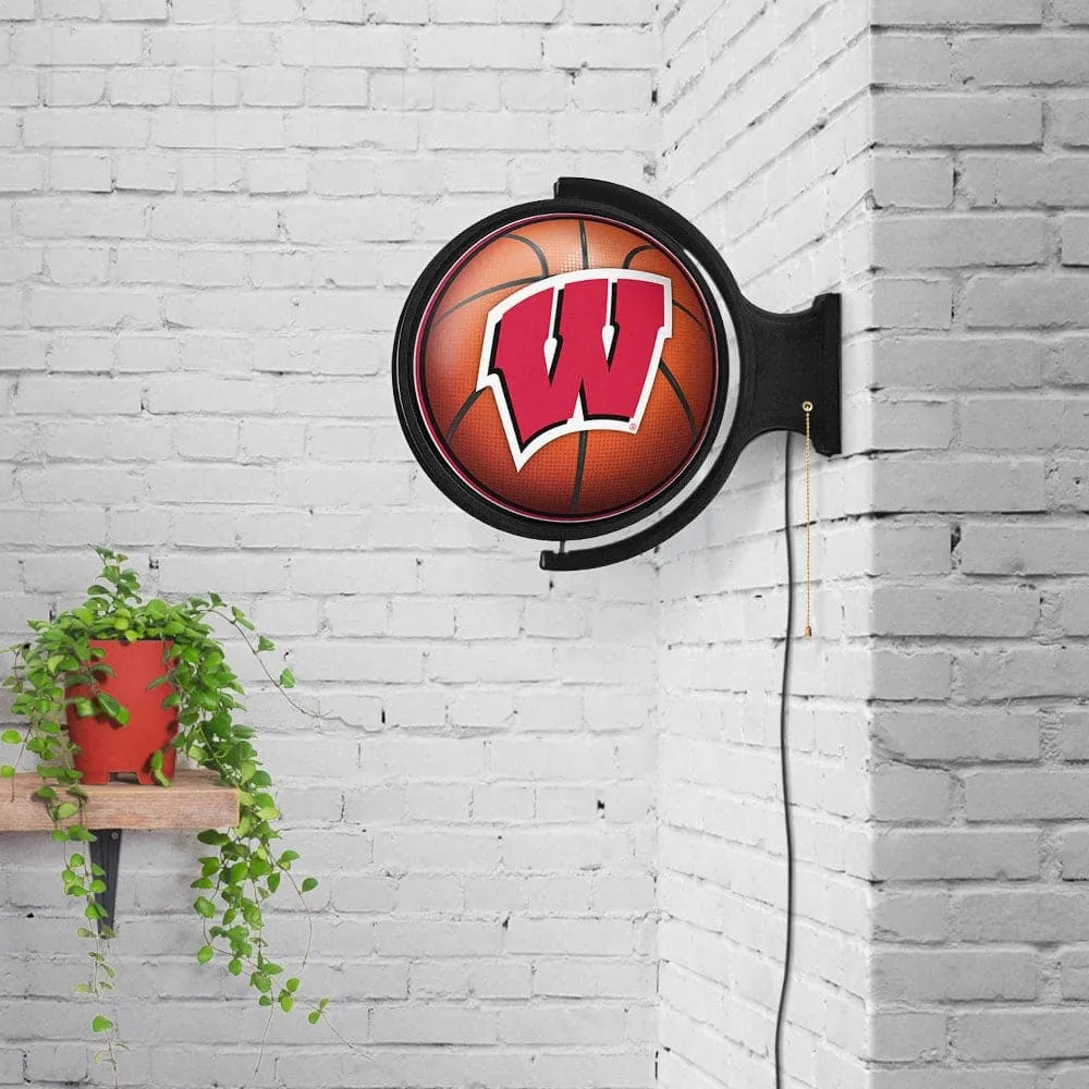 Wisconsin Badgers: Basketball - Original Round Rotating Lighted Wall Sign