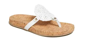 WOMEN'S JACK ROGERS GEORGICA CORK AND WHITE SANDALS